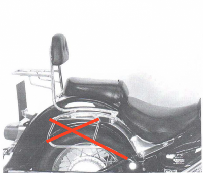 Sissybar With Rear Rack Suzuki VL 800 Intruder / LC Volusia / C 800 Intruder